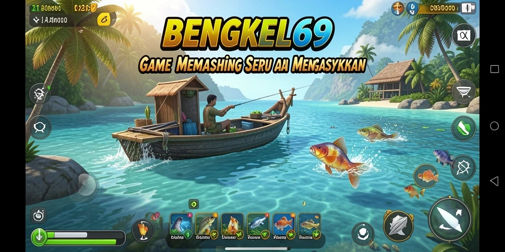 Tangkapan ikan realistis dalam permainan BENGKEL69 yang menarik.