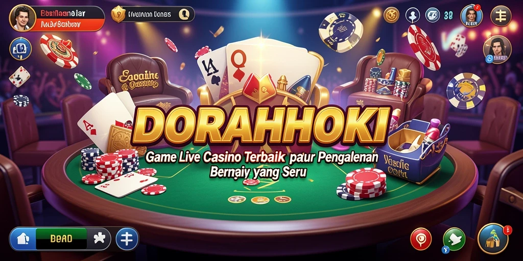 Gameplay DORAHOKI yang mendebarkan dengan dealer langsung.