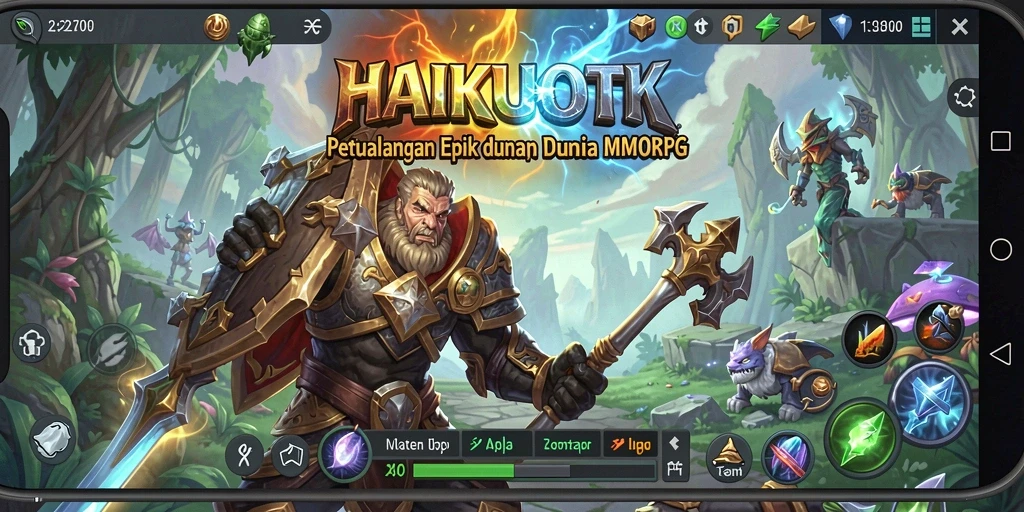 Tampilan gameplay HAIKUOTK yang menarik dengan pertarungan seru di dunia MMORPG.