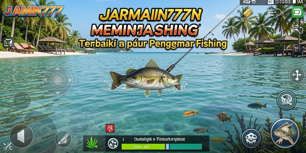 Tangkapan layar menunjukkan gameplay sensasional di <strong>JAMIN777</strong> dengan aksi memancing yang seru.