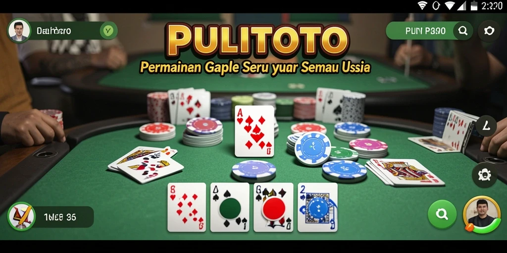 Tangkapan layar PULITOTO menunjukkan gameplay seru Gaple dengan teman.