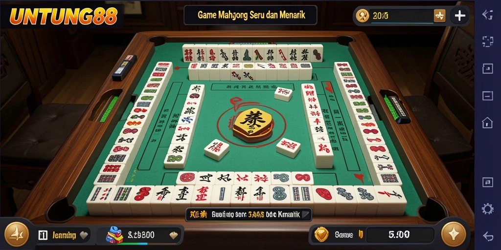 Tampilan menarik gameplay Mahjong di UNTUNG88 dengan papan yang berwarna-warni.